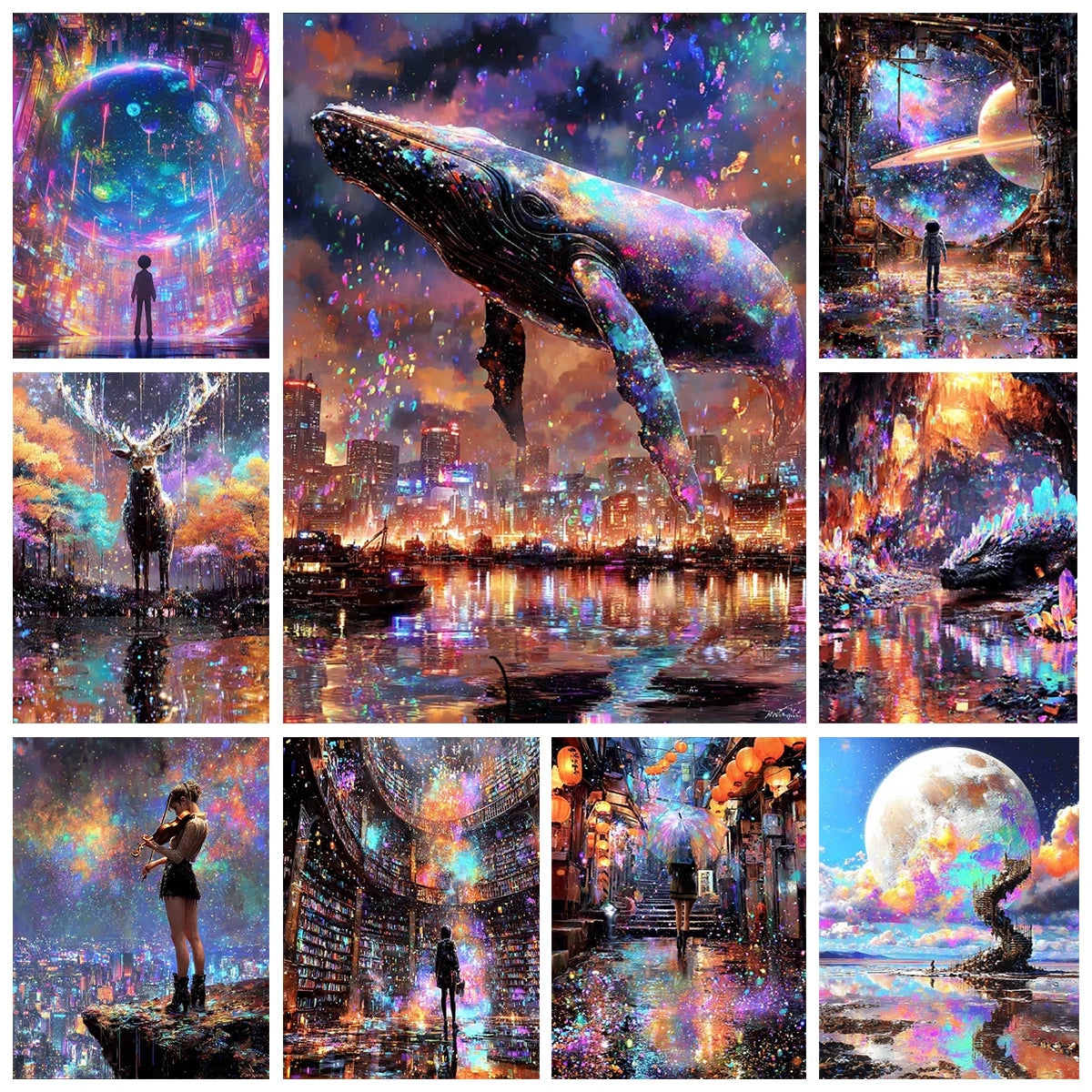 Stardust Fantasy – DIY Paint by Numbers Oil Painting Kit for Adults | Cosmic Dream Art