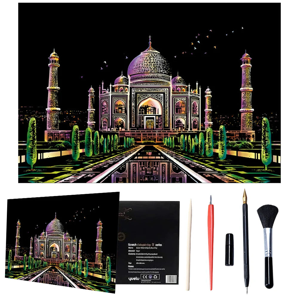 DIY Night View Scratch Art Kit – Relax & Create Your Own Artwork